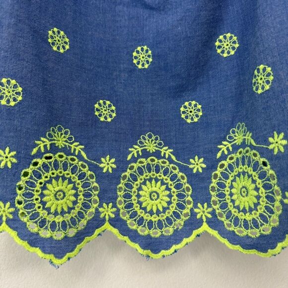 Justice Citron Eyelet with Chambray Blue Shorts Set Size 14/16 - Picture 8 of 8